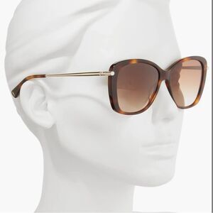 Longchamp 56mm Gradient Lens Butterfly Blonde Havana Sunglasses LO616S(MSRP$175)